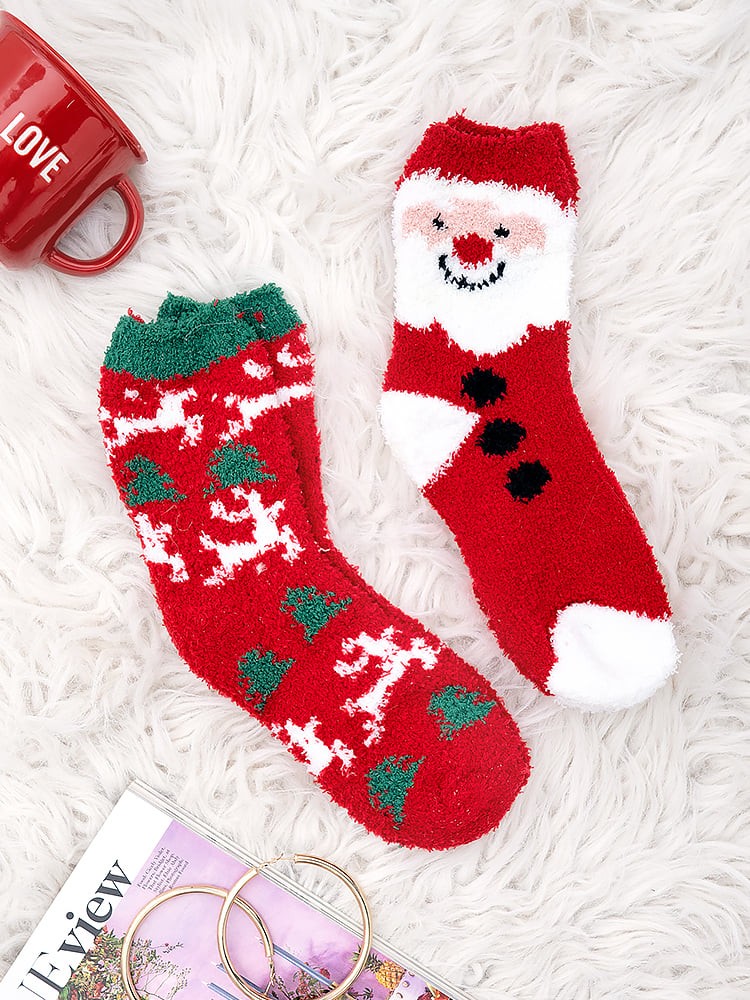 HAPPY SANTA SOCKS SET OF 2