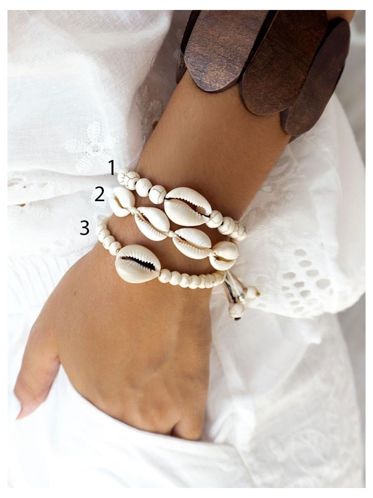 WHITE SEASHELL BRACELETS (3...