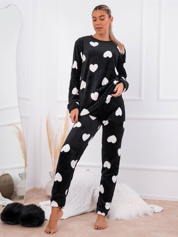 BLACK HEART TEDDY BEAR PYJAMAS