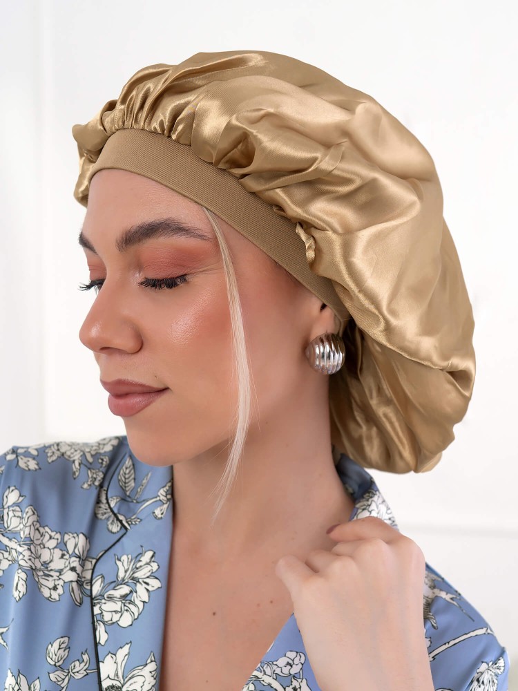 GOLD SATIN BONNET