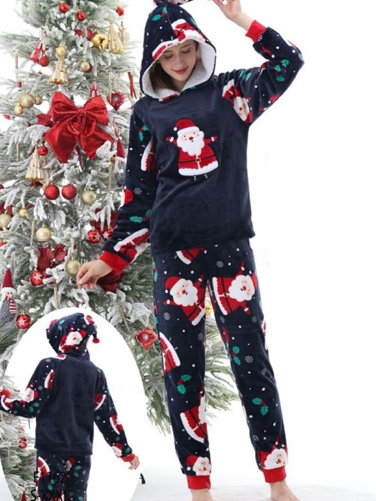 BLUE FLUFFY PAJAMAS - SANTA...