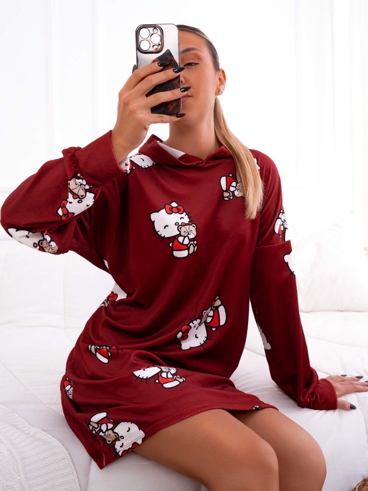 BURGUNDY VELVET NIGHTY -...